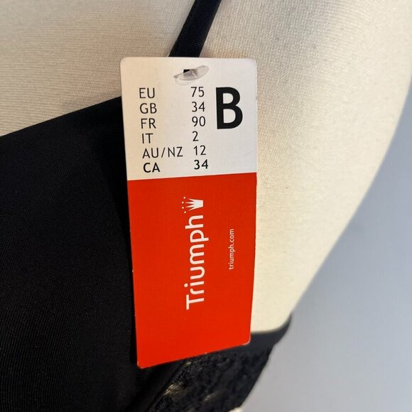 TRIUMPH Women's Black Underwire Bra - Size 34B - NWT $39 - Picture 2 of 4